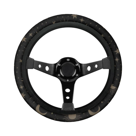 Sun Moon Stars Celestial Car Steering Wheel Cover - sense forest