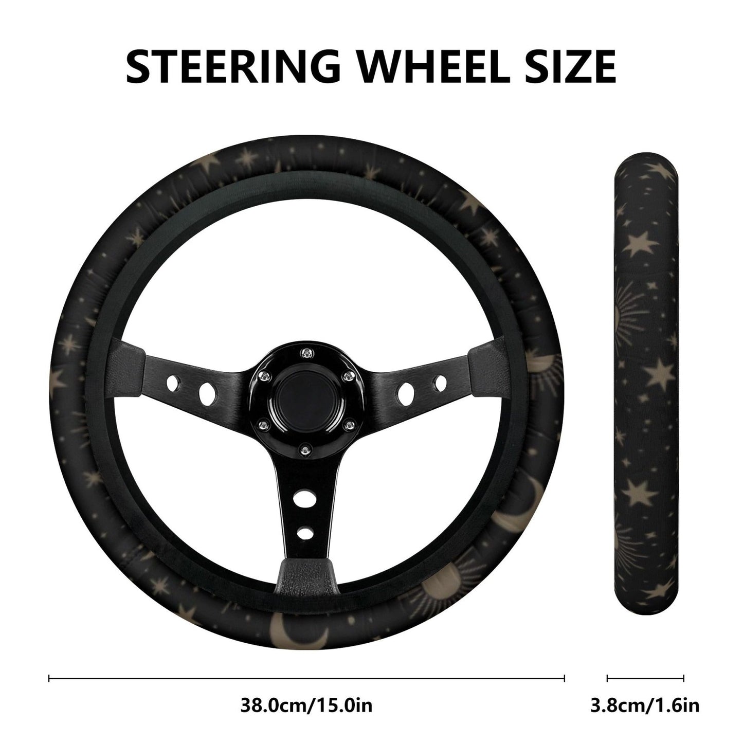 Sun Moon Stars Celestial Car Steering Wheel Cover - sense forest