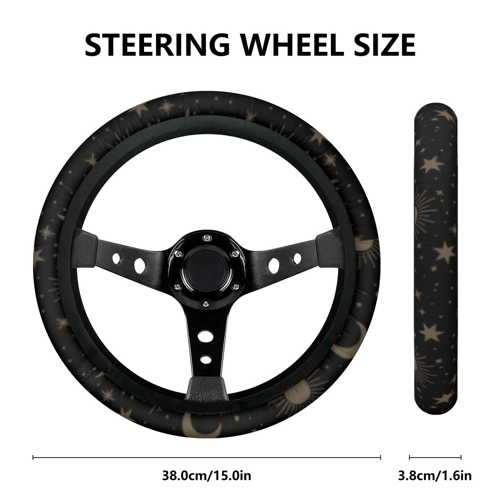 Sun Moon Stars Celestial Car Steering Wheel Cover - sense forest
