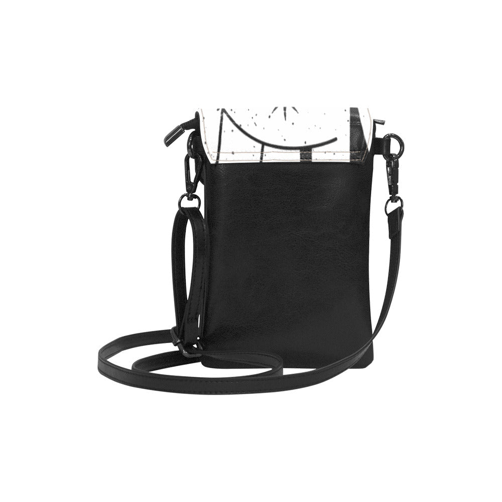 Touch the moon Vegan leather mini sling phone purse - sense forest
