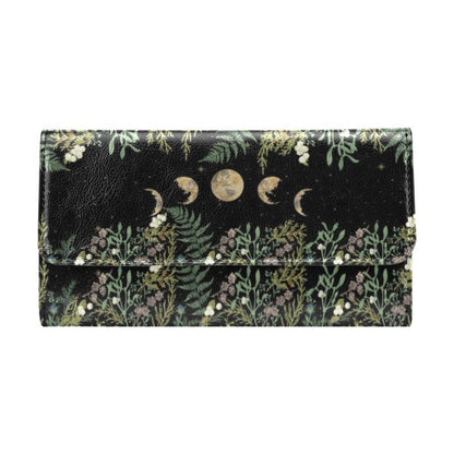 Wild Forest Moon Phase Long clutch wallet - sense forest