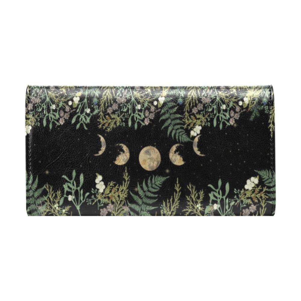 Wild Forest Moon Phase Long clutch wallet - sense forest