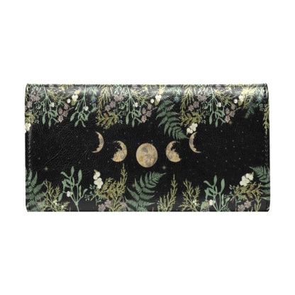 Wild Forest Moon Phase Long clutch wallet - sense forest