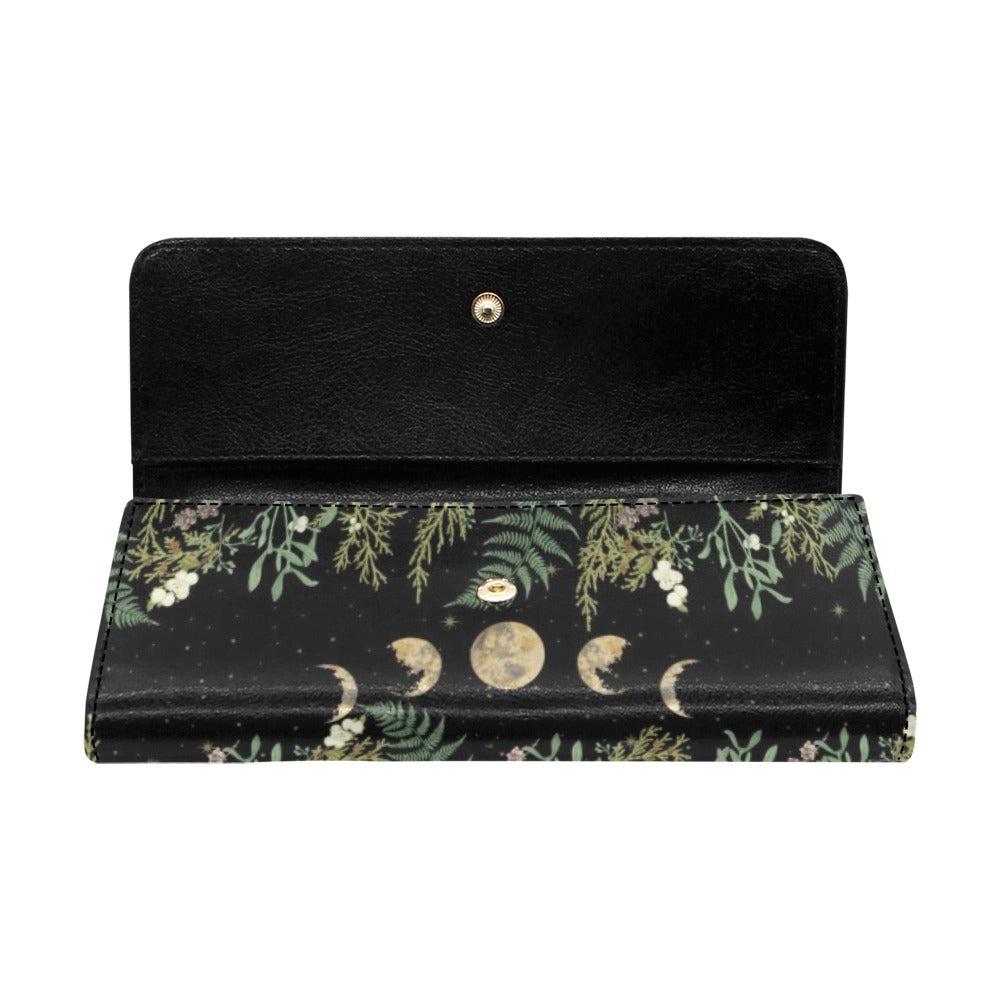 Wild Forest Moon Phase Long clutch wallet - sense forest