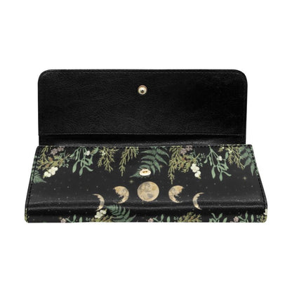 Wild Forest Moon Phase Long clutch wallet - sense forest