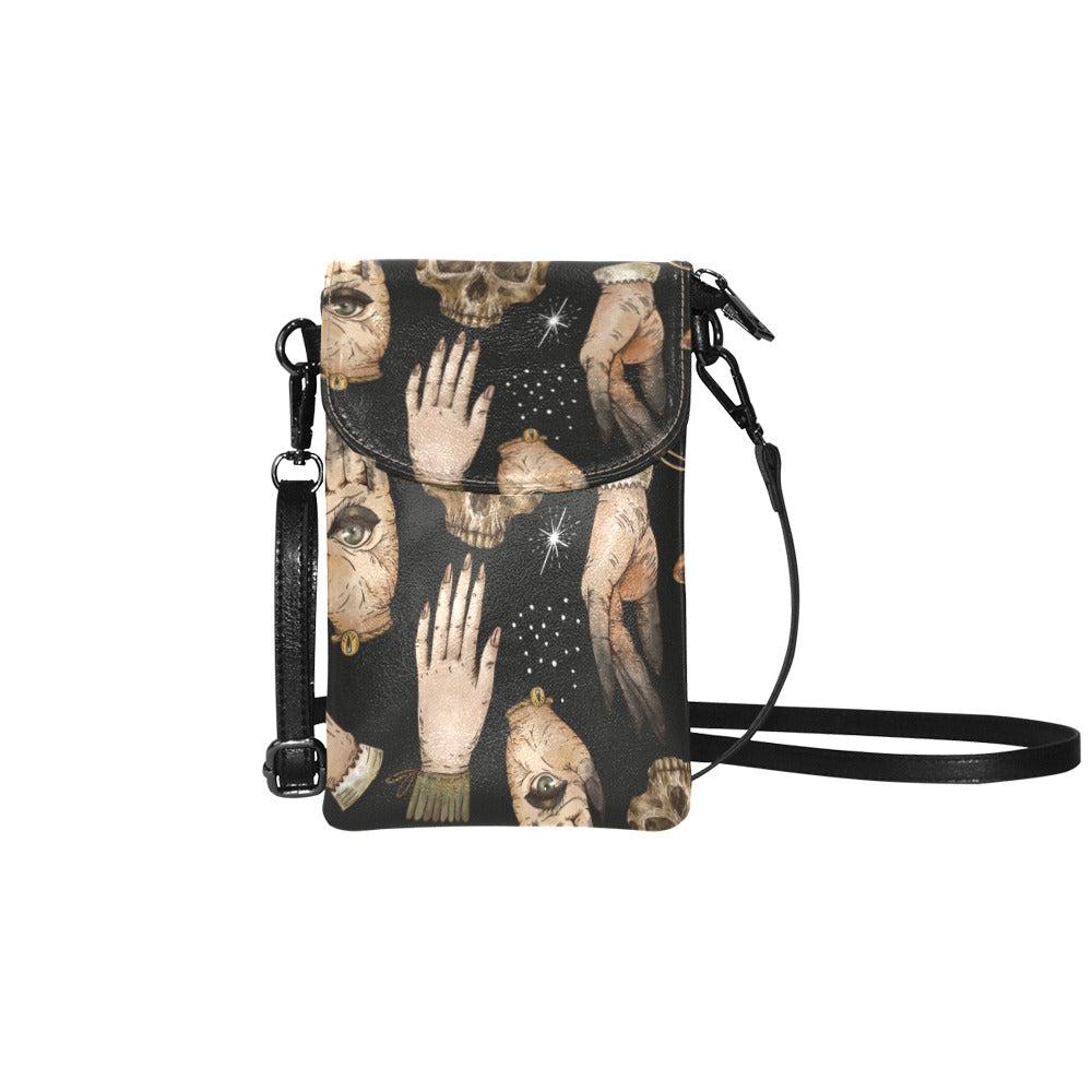 Witchcraft phone purse Vegan Leather Cell Phone mini sling - sense forest
