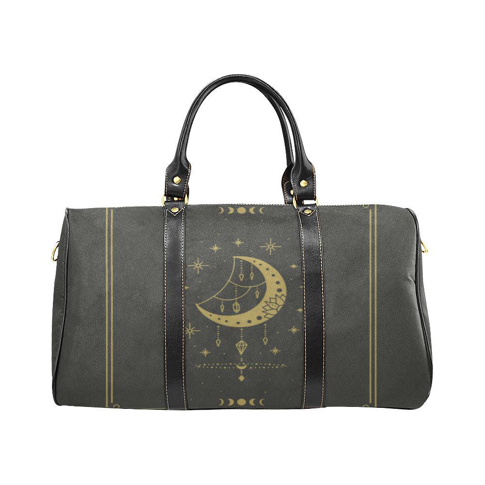 Witchy moon small duffle weekender Fabric Travel Bag - sense forest