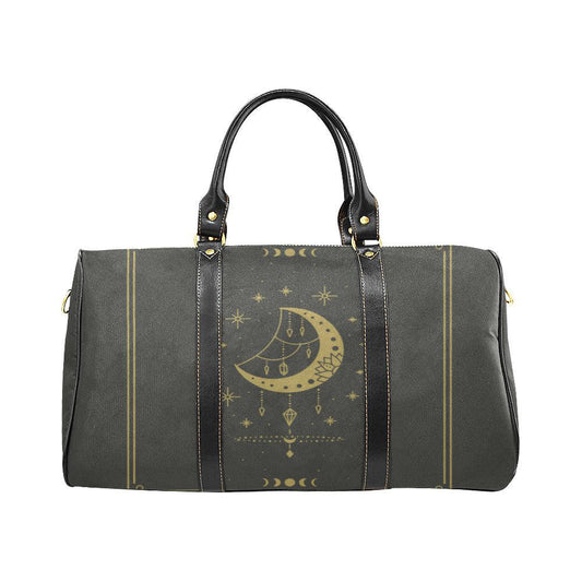 Witchy moon small duffle weekender Fabric Travel Bag - sense forest