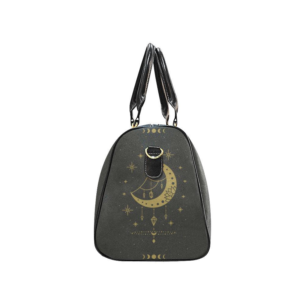 Witchy moon small duffle weekender Fabric Travel Bag - sense forest