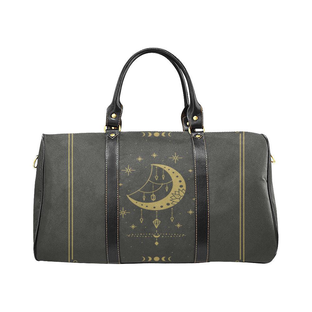 Witchy moon small duffle weekender Fabric Travel Bag - sense forest
