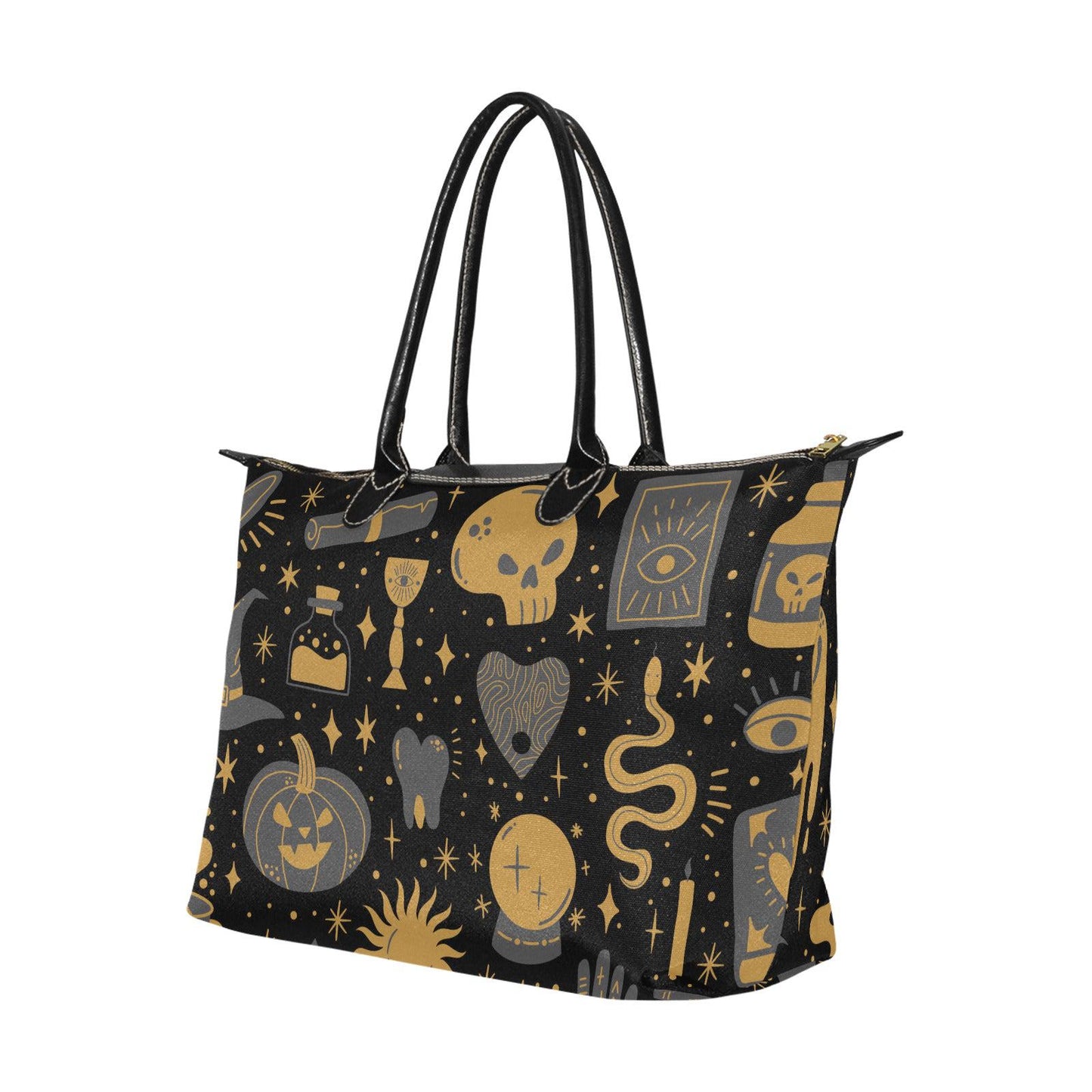 Tumeric witch elements zip tote Women's zip tote bag - sense forest