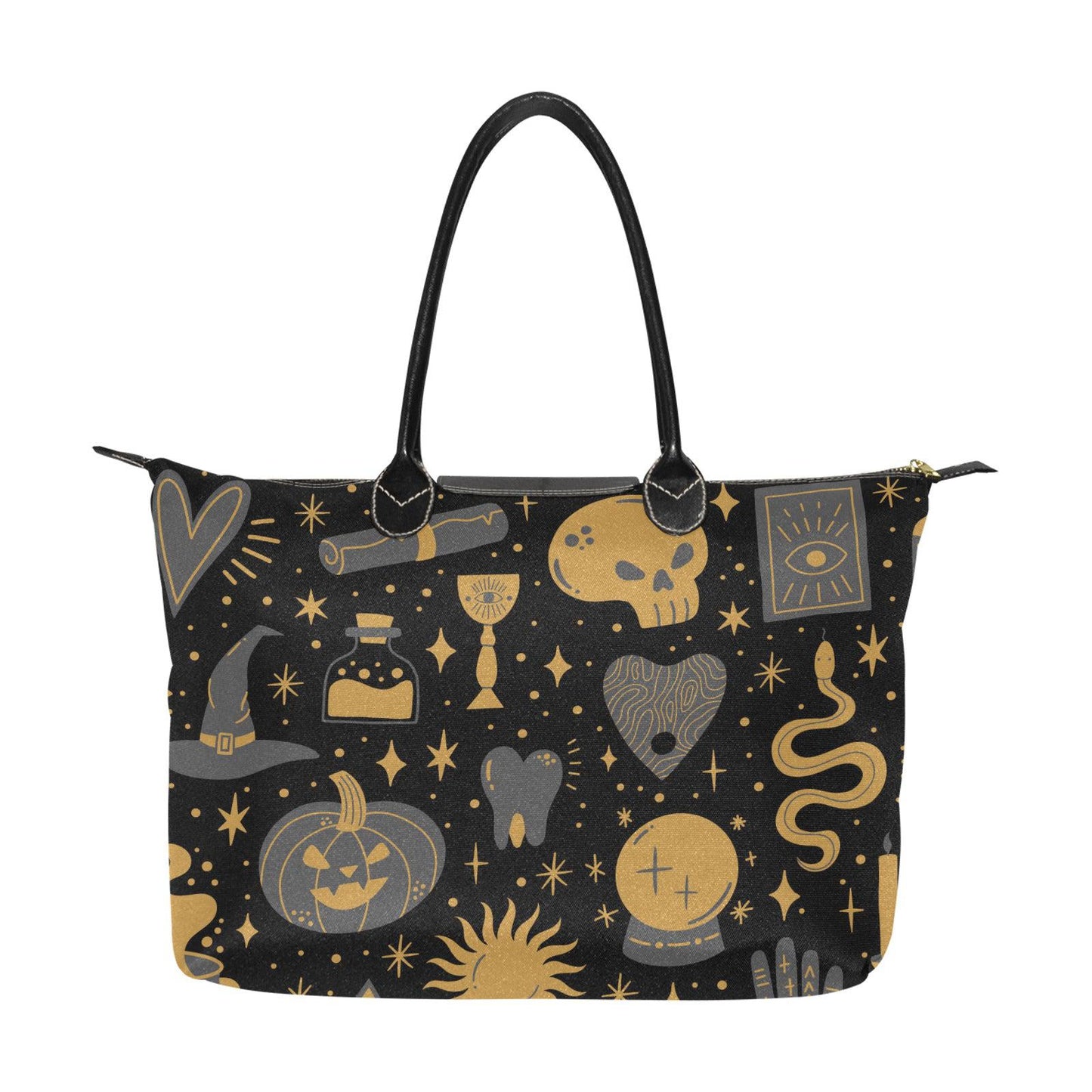 Tumeric witch elements zip tote Women's zip tote bag - sense forest