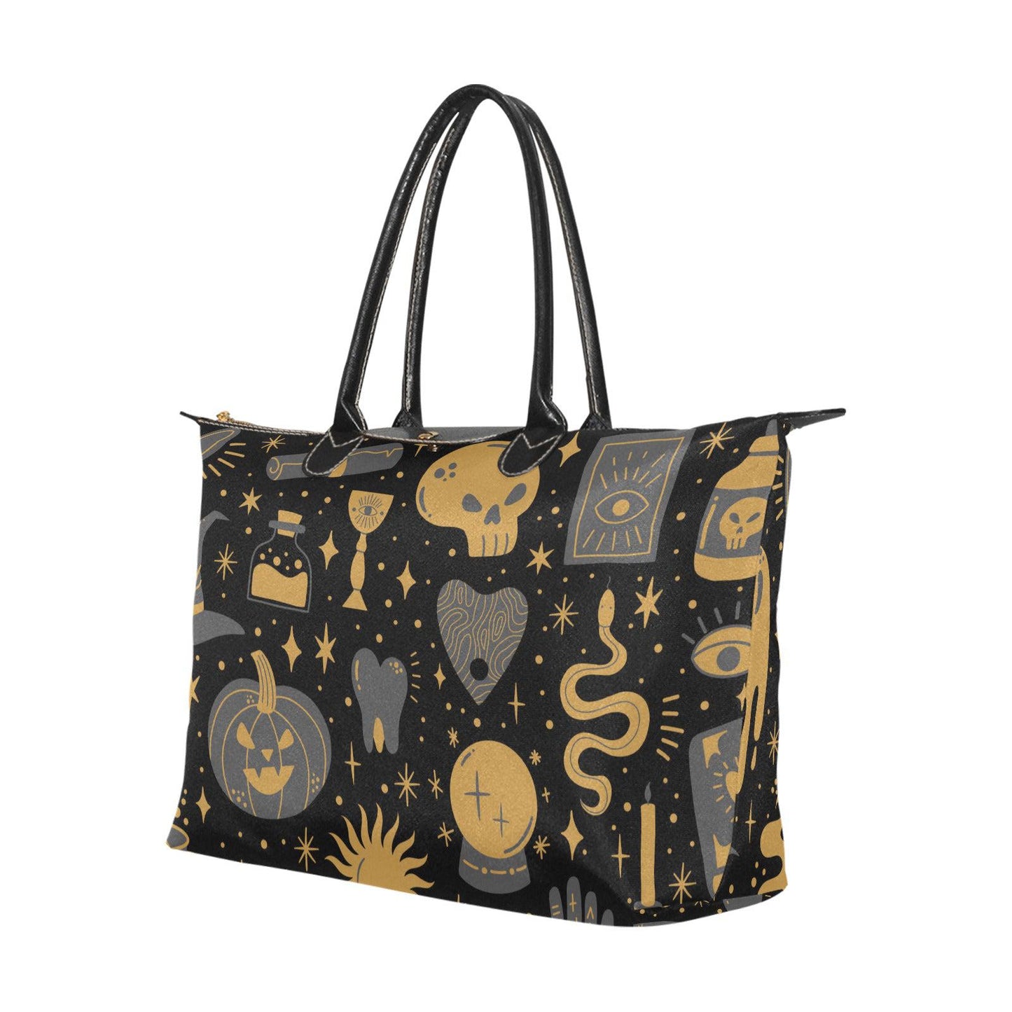 Tumeric witch elements zip tote Women's zip tote bag - sense forest