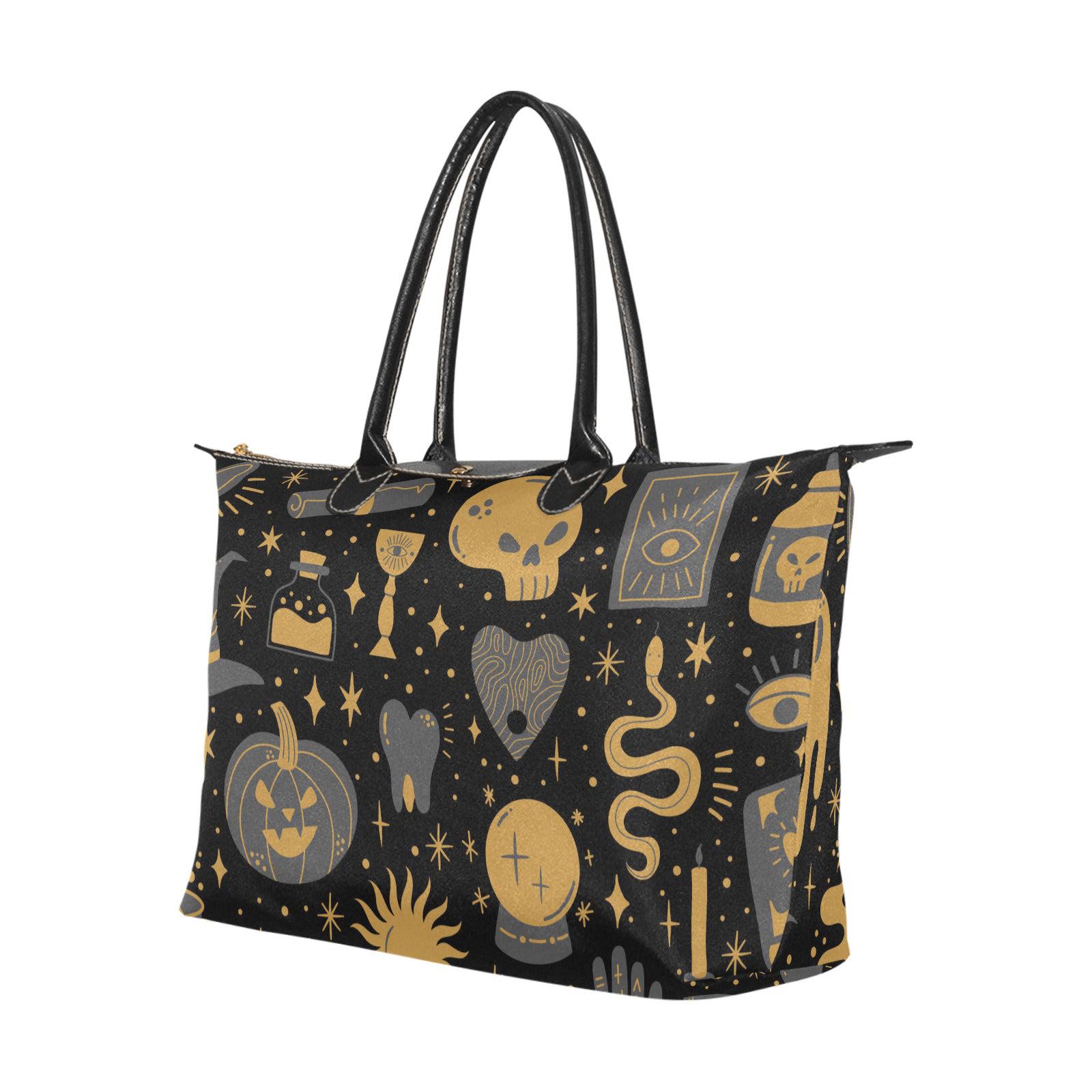 Tumeric witch elements zip tote Women's zip tote bag - sense forest