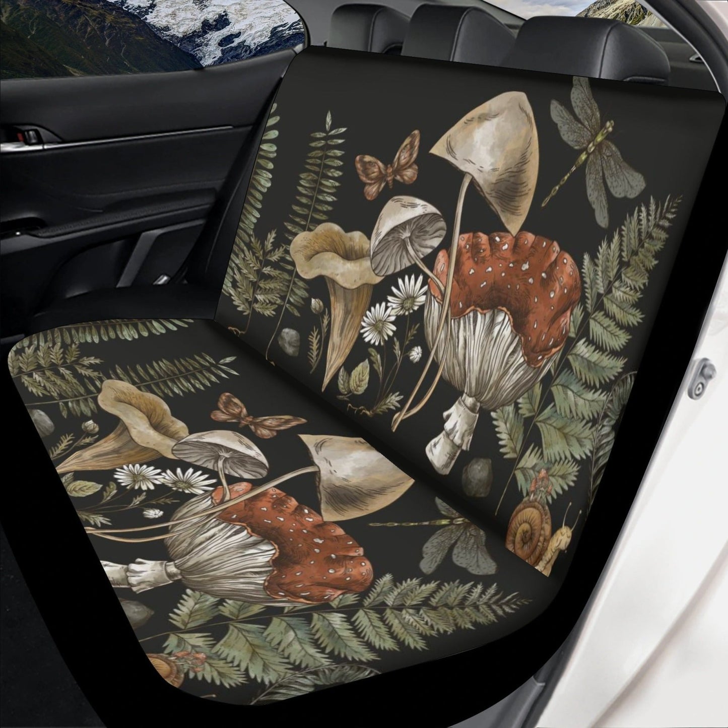 Woodland Mushroom Fern Snail Car Seat Cover Set - sense forest