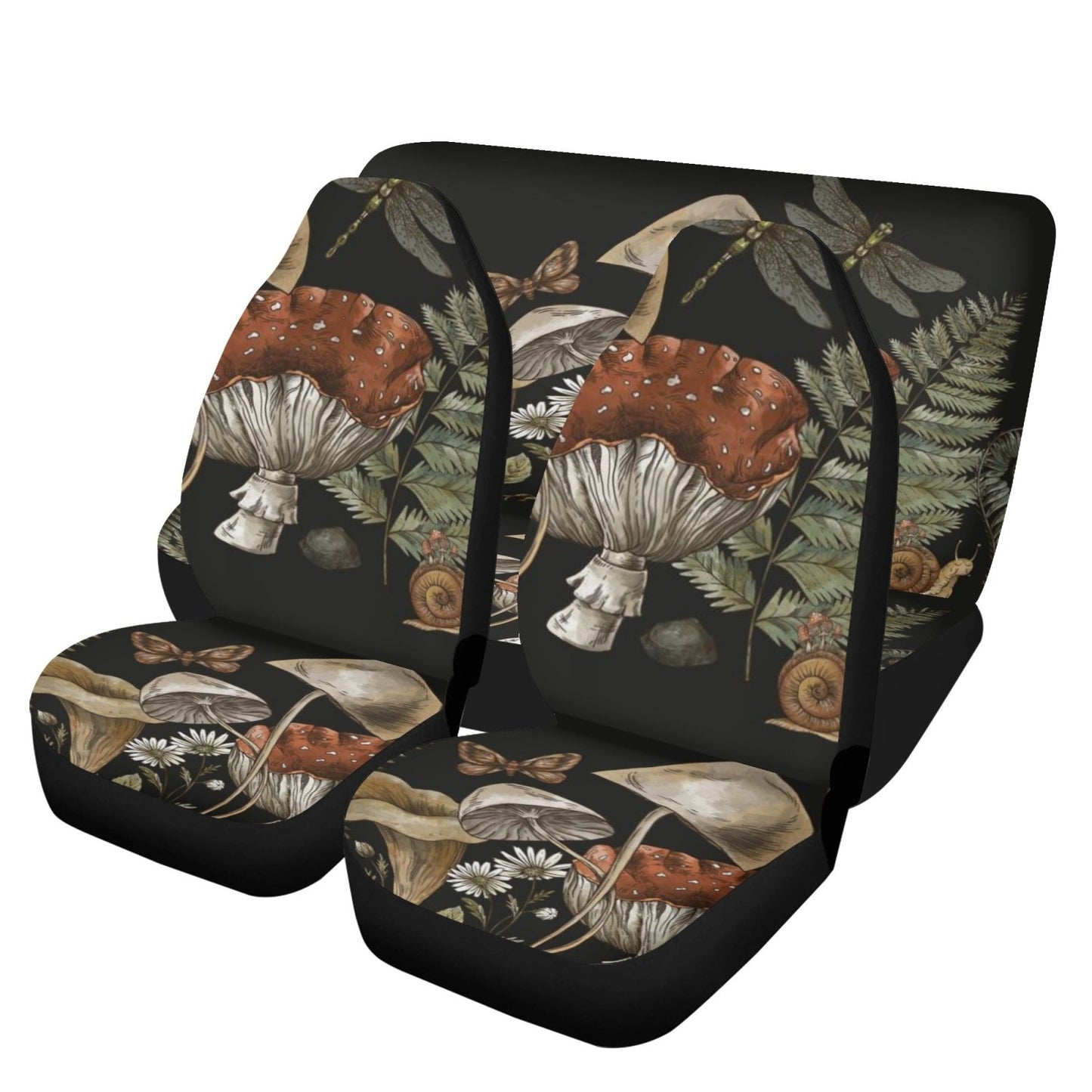 Woodland Mushroom Fern Snail Car Seat Cover Set - sense forest
