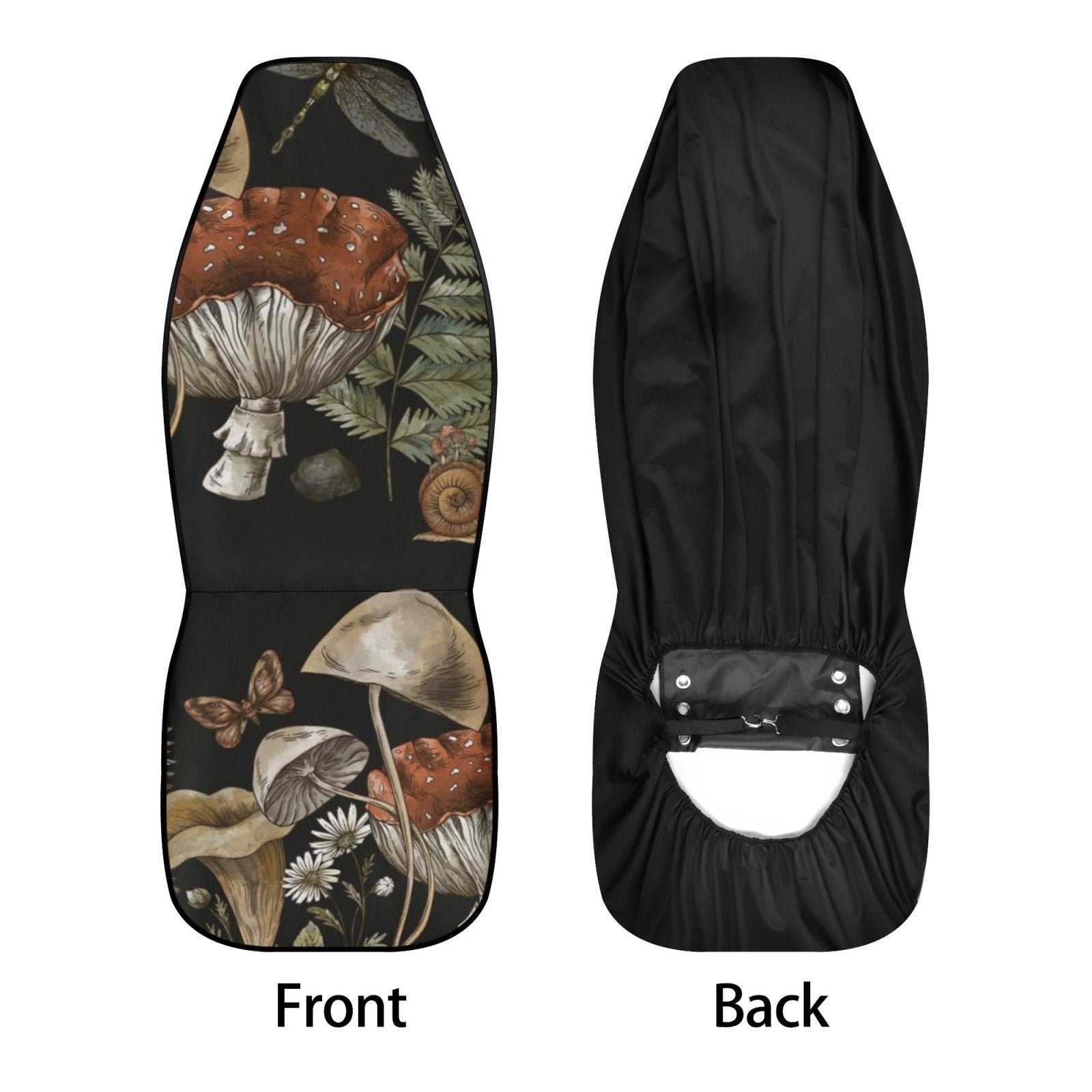 Woodland Mushroom Fern Snail Car Seat Cover Set - sense forest